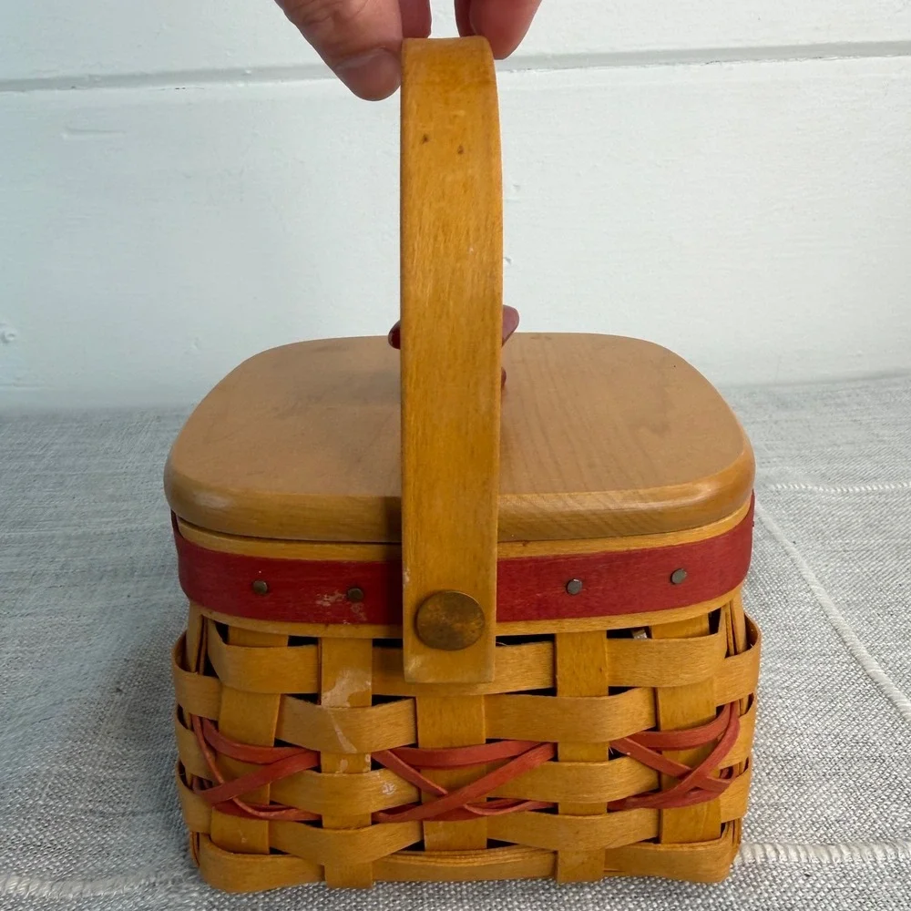 Longaberger Small Square Basket w Lid Cottagecore Tree‎ Trimming 2000